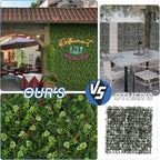 ECOOPTS 20"x20" Faux Ivy Privacy Fence Screen Artificial Boxwood Panels Topiary Hedge Plants for Indoor Outdoor Decoration, #16 Mixed Leaves, 15 Packs