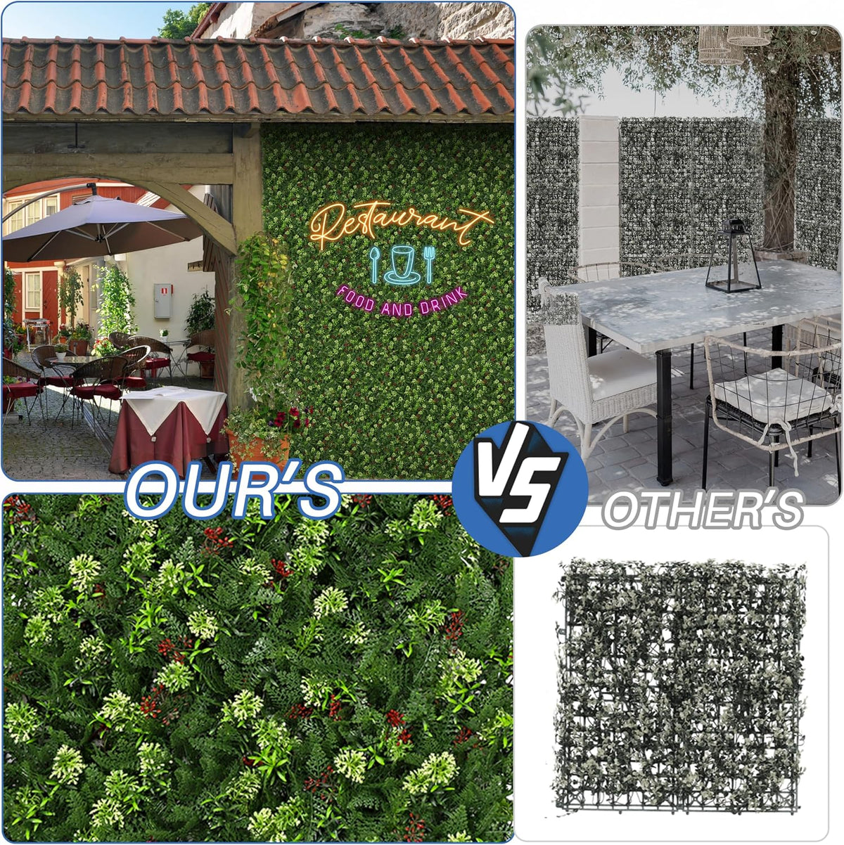 ECOOPTS 20"x20" Faux Ivy Privacy Fence Screen Artificial Boxwood Panels Topiary Hedge Plants for Indoor Outdoor Decoration, #16 Mixed Leaves, 15 Packs