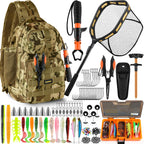 PLUSINNO Fishing Backpack with Tackle Box Fishing Gear Kit Tackle Bag