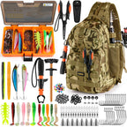 PLUSINNO Fishing Backpack with Tackle Box Fishing Gear Kit Tackle Bag