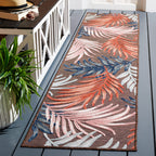 SAFAVIEH Washable Rug Outdoor Cabana Collection - 8' x 10', Blue & Rust, Non-Shedding & Easy to Clean, Ideal for Patio, Backyard, Mudroom (CBN458M)