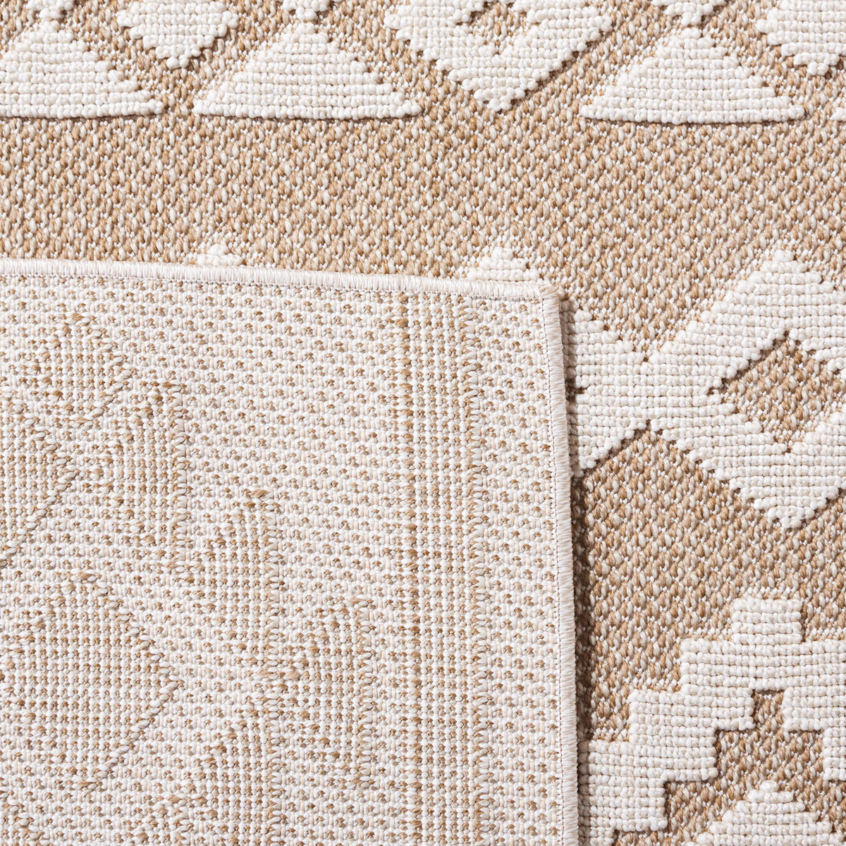 SAFAVIEH Washable Rug Outdoor Global Collection - 5'3" x 7'6", Beige & Dark Beige, Non-Shedding & Easy to Clean, Ideal for Patio, Backyard, Mudroom (GLB210B)