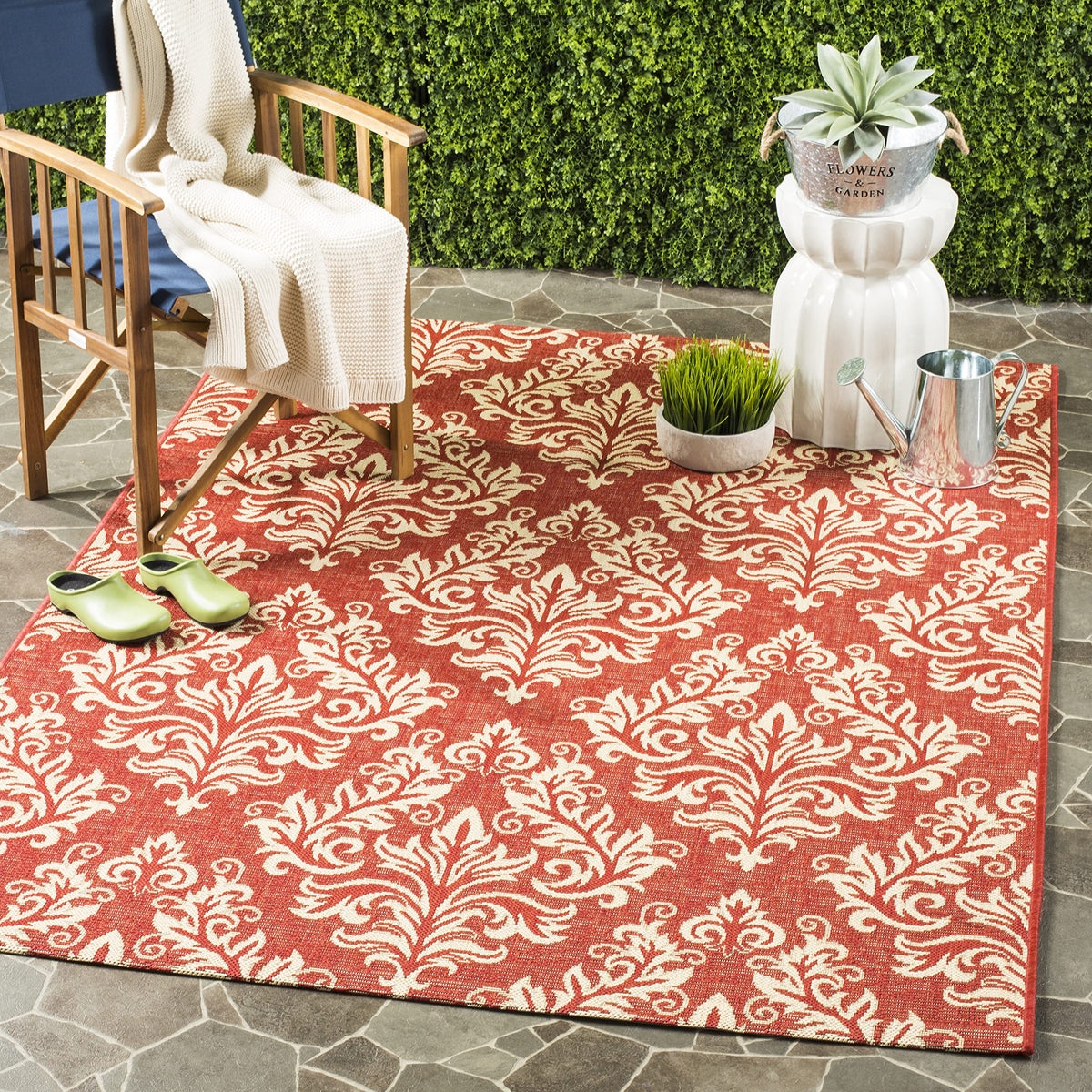 SAFAVIEH Courtyard Collection 5'3" x 7'7" Black/Cream CY6930 Indoor/ Outdoor Waterproof Easy-Cleaning Patio Backyard Mudroom Area-Rug