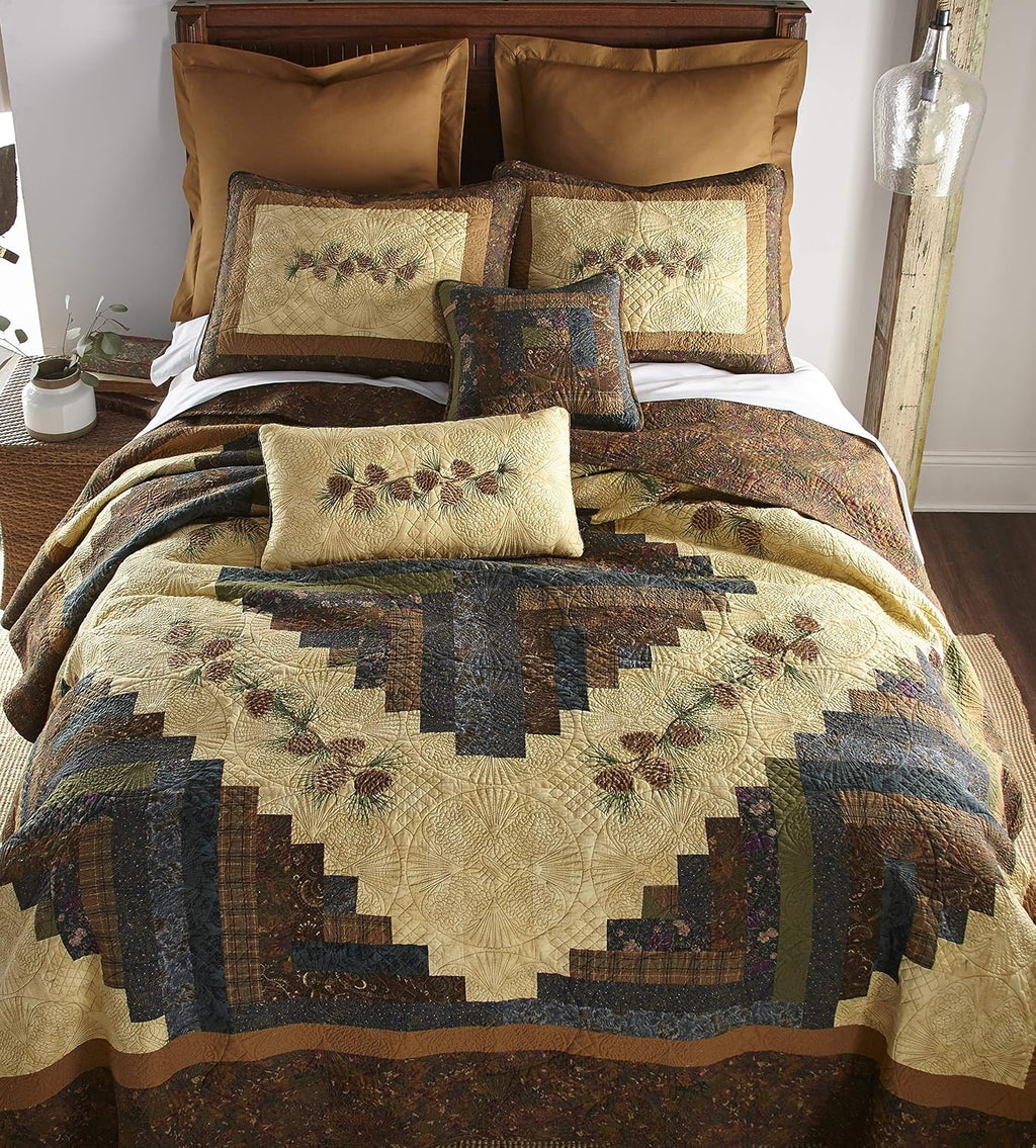 Donna Sharp Cotton Twin Quilt - Campfire Square, 68" x 90"